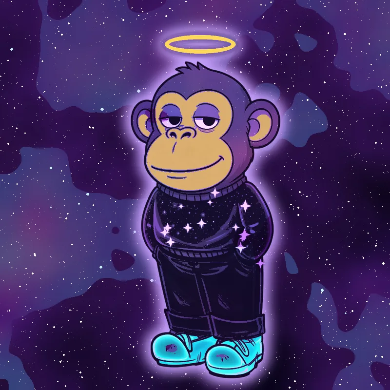 Chill Mono #0007: Cosmic Mono made of nebula, with a halo and a supernova sweater.