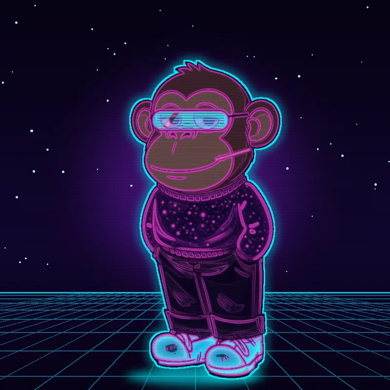 Chill Mono #0006: Cyber Mono with a cyan visor and neon outline.